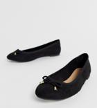 Simply Be Extra Wide Fit Alice Ballerina Flat Shoe In Black