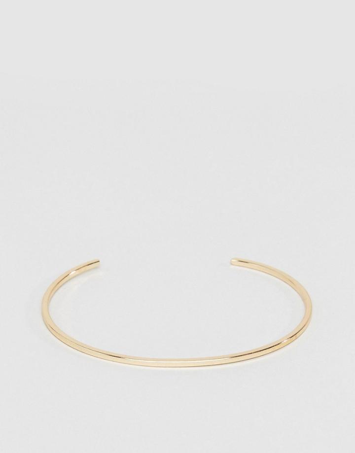 Asos Super Slim Cuff Bracelet - Gold