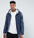 Asos Tall Shower Resistant Rain Coat In Navy - Navy