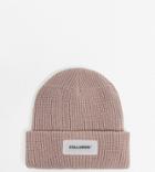 Collusion Unisex Beanie In Dusty Pink