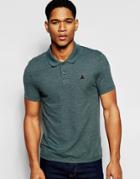 Asos Pique Muscle Polo With Embroidery In Green - Green Marl
