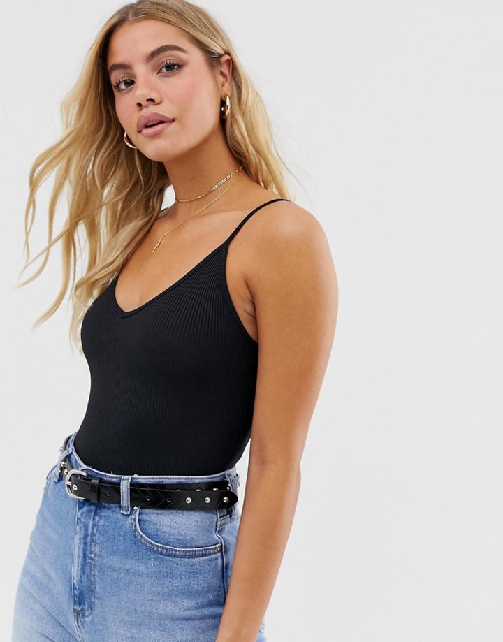Miss Selfridge Cami Body In Black - Black