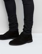Asos Design Desert Boots In Black Suede - Black