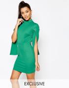 Naanaa High Neck Sleeveless Mini Dress - Green