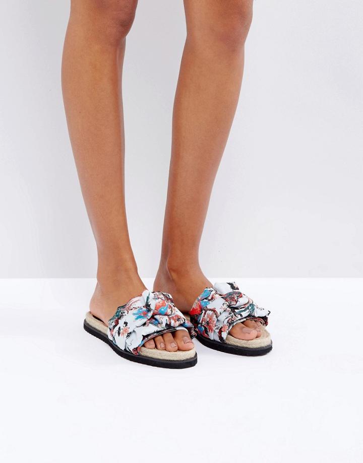 Asos Jukebox Knotted Espadrille Sliders - Multi