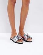 Asos Jukebox Knotted Espadrille Sliders - Multi