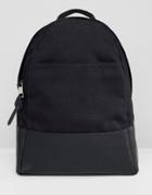 Asos Design Large Canvas Backpack - Black