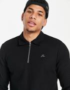 Jack & Jones Premium Co-ord Textured Polo With Zip In Black