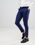 Boohooman Skinny Fit Suit Pants In Blue - Blue