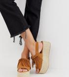 Pull & Bear Flatform Espadrille Sandal In Tan - Brown