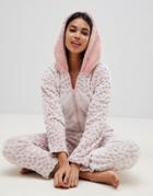 Hunkemoller Dinosaur Monster Fleece Onesie - Pink