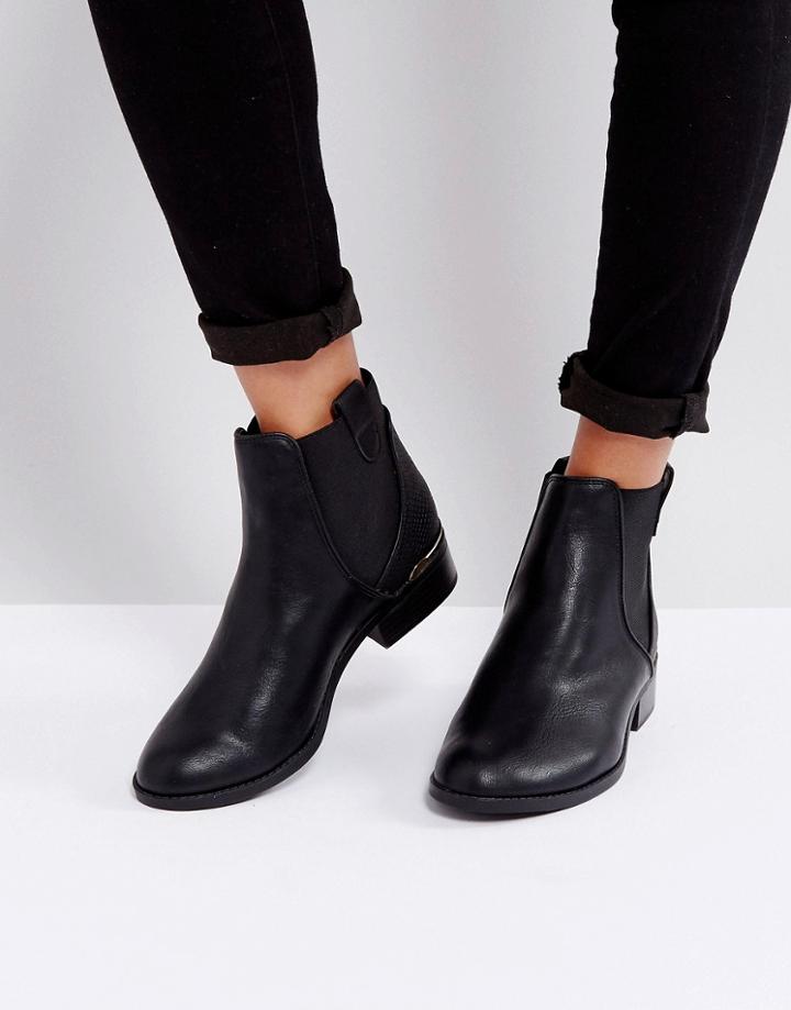 New Look Metal Heel Insert Chelsea Boot - Black
