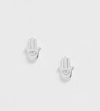 Kingsley Ryan Sterling Silver Hand Stud Earrings - Silver