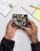 Asos Leather Wallet With Floral Print - Black