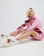 Hello Kitty X Asos Midi Knitted Dress With 3d Bow Detail - Pink