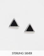 Designb Gold Plated Triangle Stud Earrings In Sterling Silver