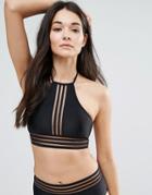 New Look Mesh Bikini Crop Top Co-ord - Black