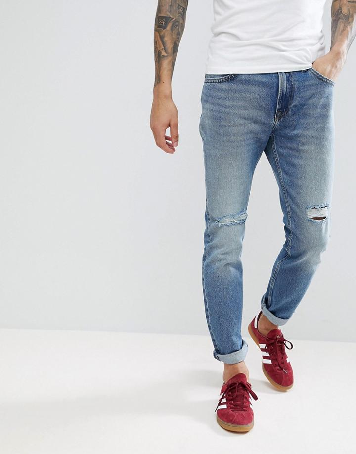 Lee 90s Rider Ripped Tapered Jeans - Blue