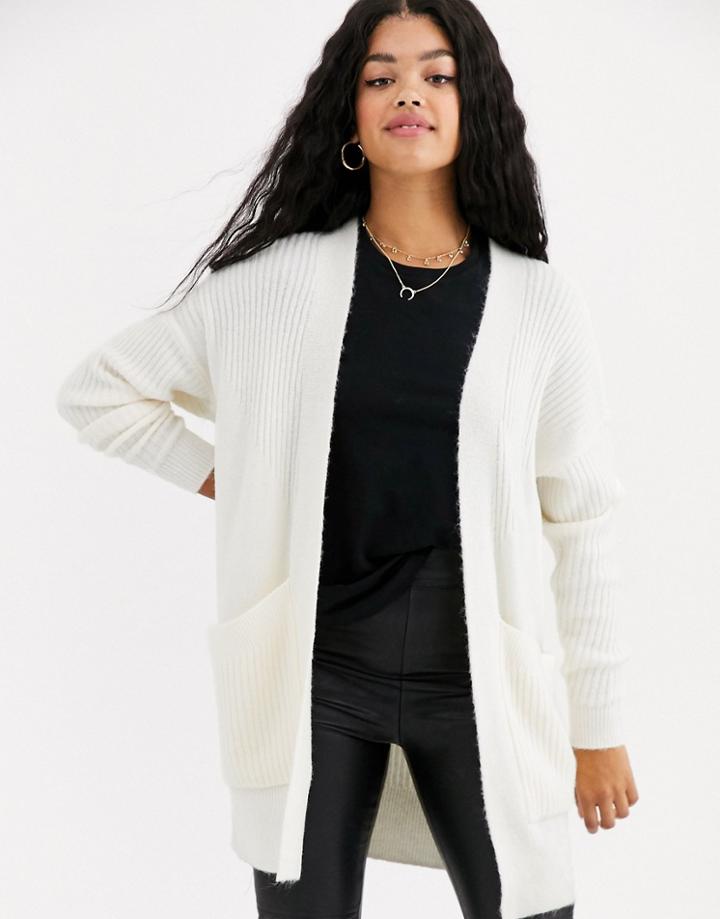 Miss Selfridge Longline Cardigan In Cream