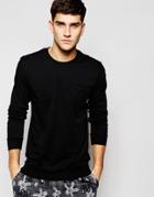 Diesel Long Sleeve Top In Regular Fit - Black