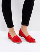 Park Lane Soft Flat Loafers - Red