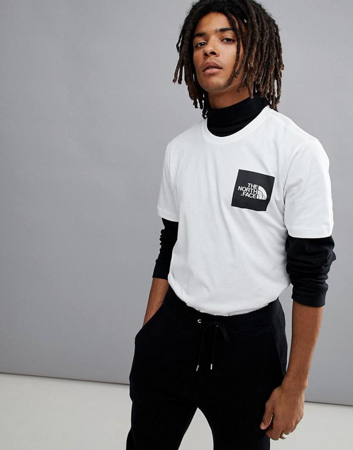 The North Face Fine Box Logo T-shirt In White - White