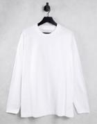 Topman Long Sleeve Extreme Oversized T-shirt In White