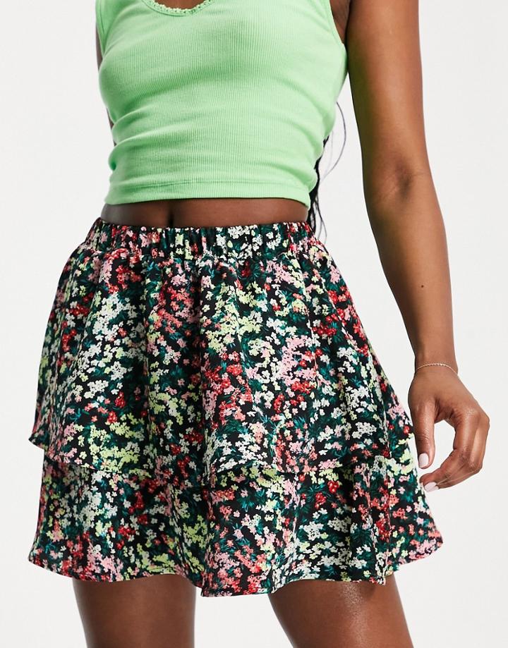 The Frolic Flippy Mini Skirt In Vintage Floral-multi