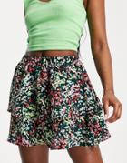 The Frolic Flippy Mini Skirt In Vintage Floral-multi