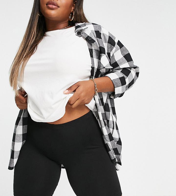 Brave Soul Plus Sindy Legging Shorts-black