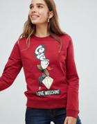 Love Moschino Lady Diamond Sweatshirt - Red