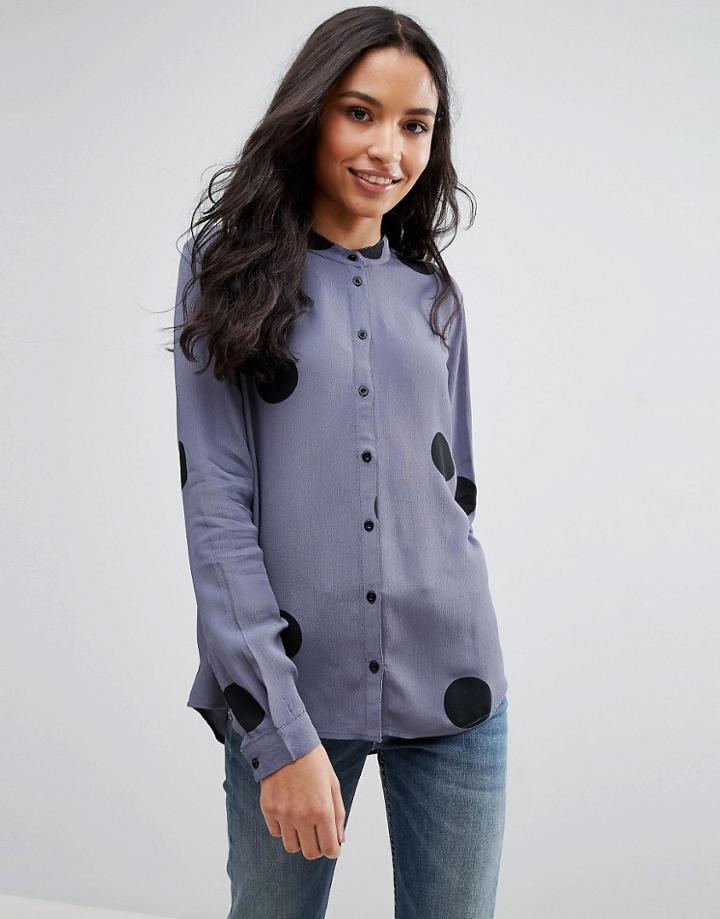 Pieces Helen Polka Dot Shirt - Blue
