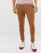 Asos Design Skinny Sweatpants In Brown - Brown