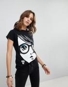Anna Sui Face Jersey T-shirt - Black