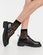 Lamoda Mary Jane Flat Shoes In Black Croc