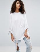 Asos Top With Sport Tie Details In Oversized Fit - Multi