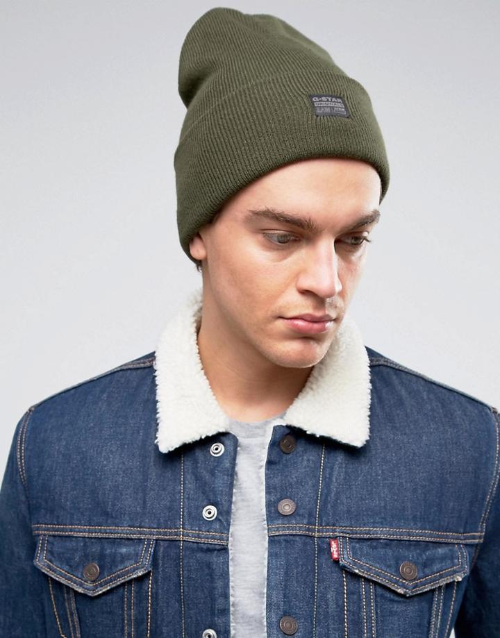 G-star Originals Effo Logo Beanie In Green - Green