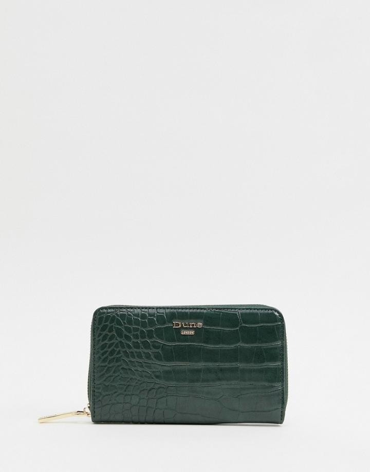 Dune Zip Around Croc Purse - Green