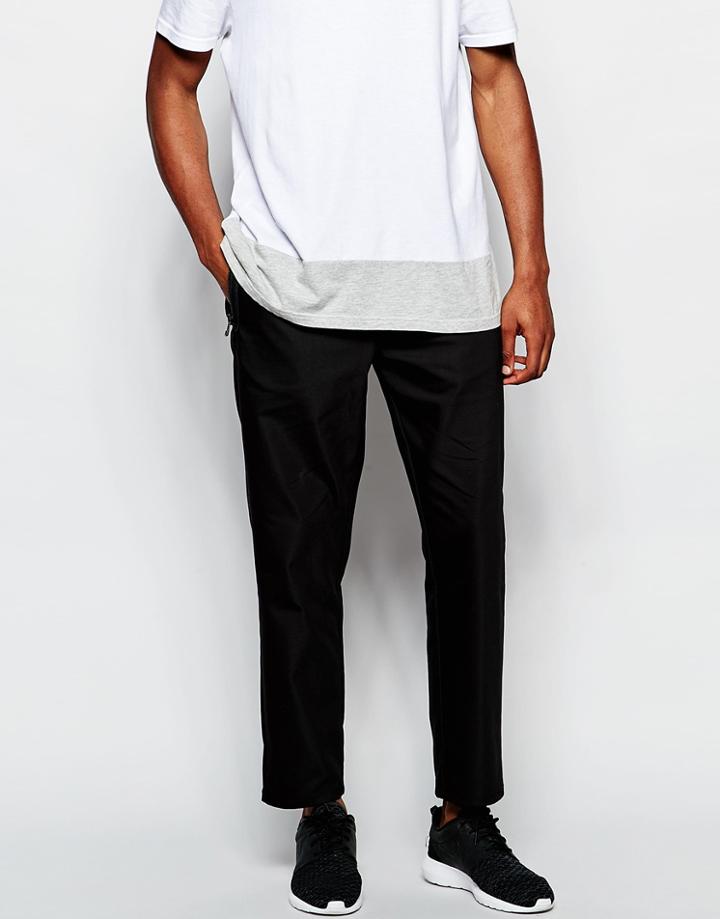 Asos Slim Joggers In Crop - Black