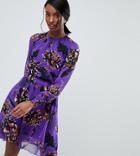Y.a.s Tall Bloom Midi Dress In Purple-multi