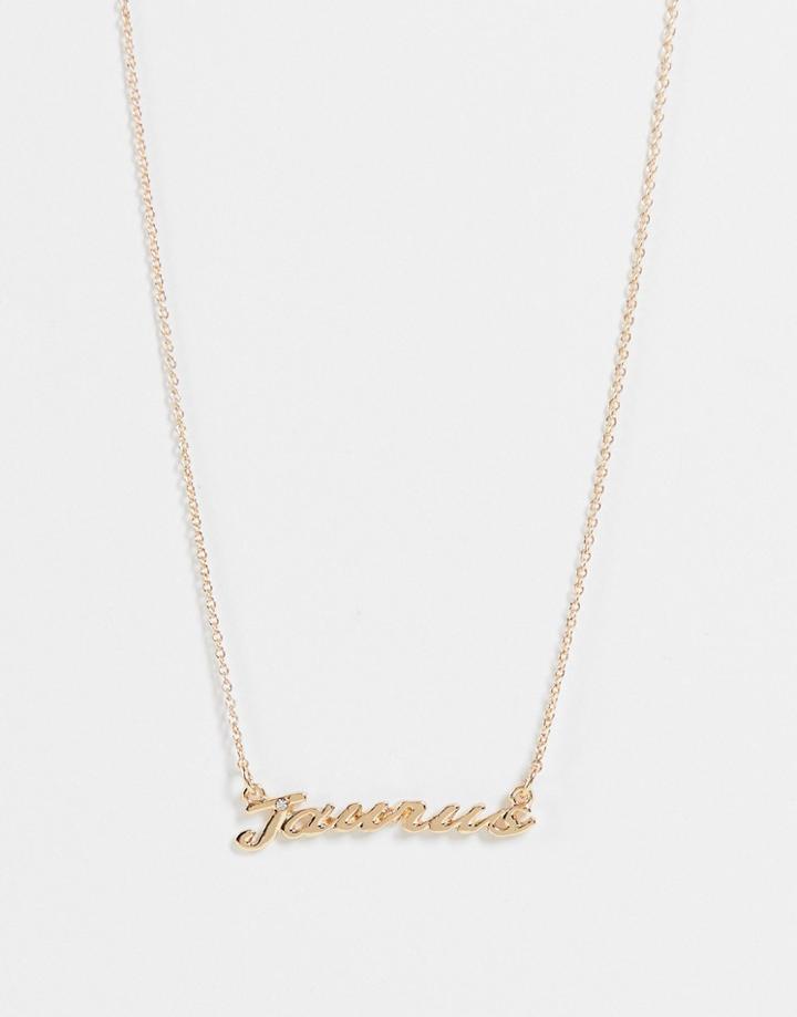 Monki Zodiac Taurus Sign Necklace In Gold