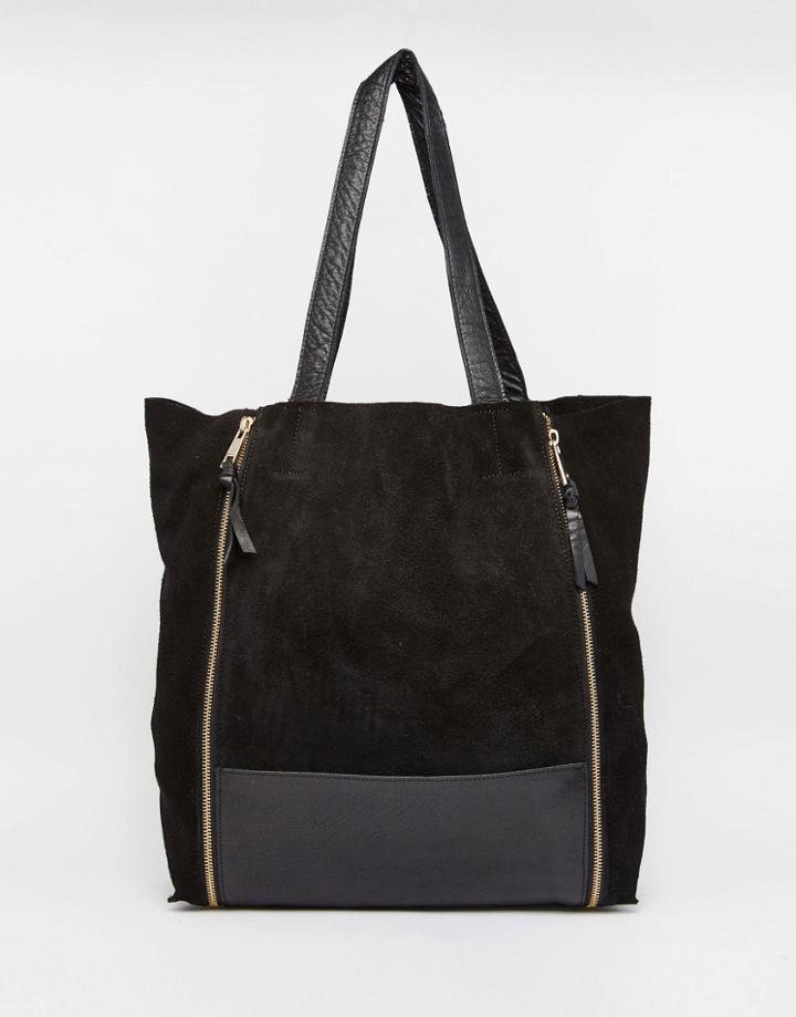 Warehouse Zip Around Shopper - Black