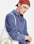Asos Design Overhead Cord Rugby Shirt In Blue