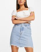 Levi's Deconstructed Iconic Skirt In Light Wash Blue