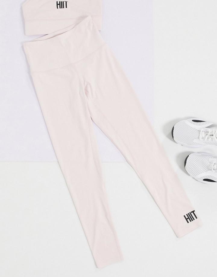 Hiit Logo Leggings In Pale Pink