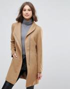 Only Dance Wool Blend Funnel Neck Coat - Beige