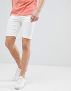 Asos Design Denim Shorts In Super Skinny White - White