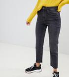 Stradivarius Super High Waist Straight Leg Jean In Vintage Wash - Black