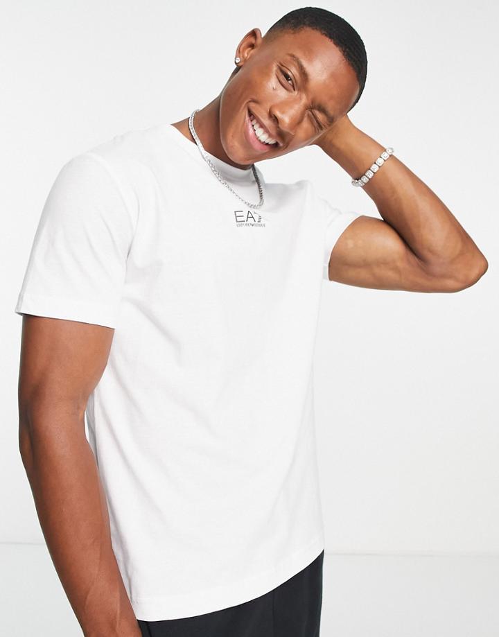 Armani Ea7 Central Logo T Shirt In White