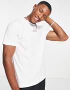 Armani Ea7 Central Logo T Shirt In White